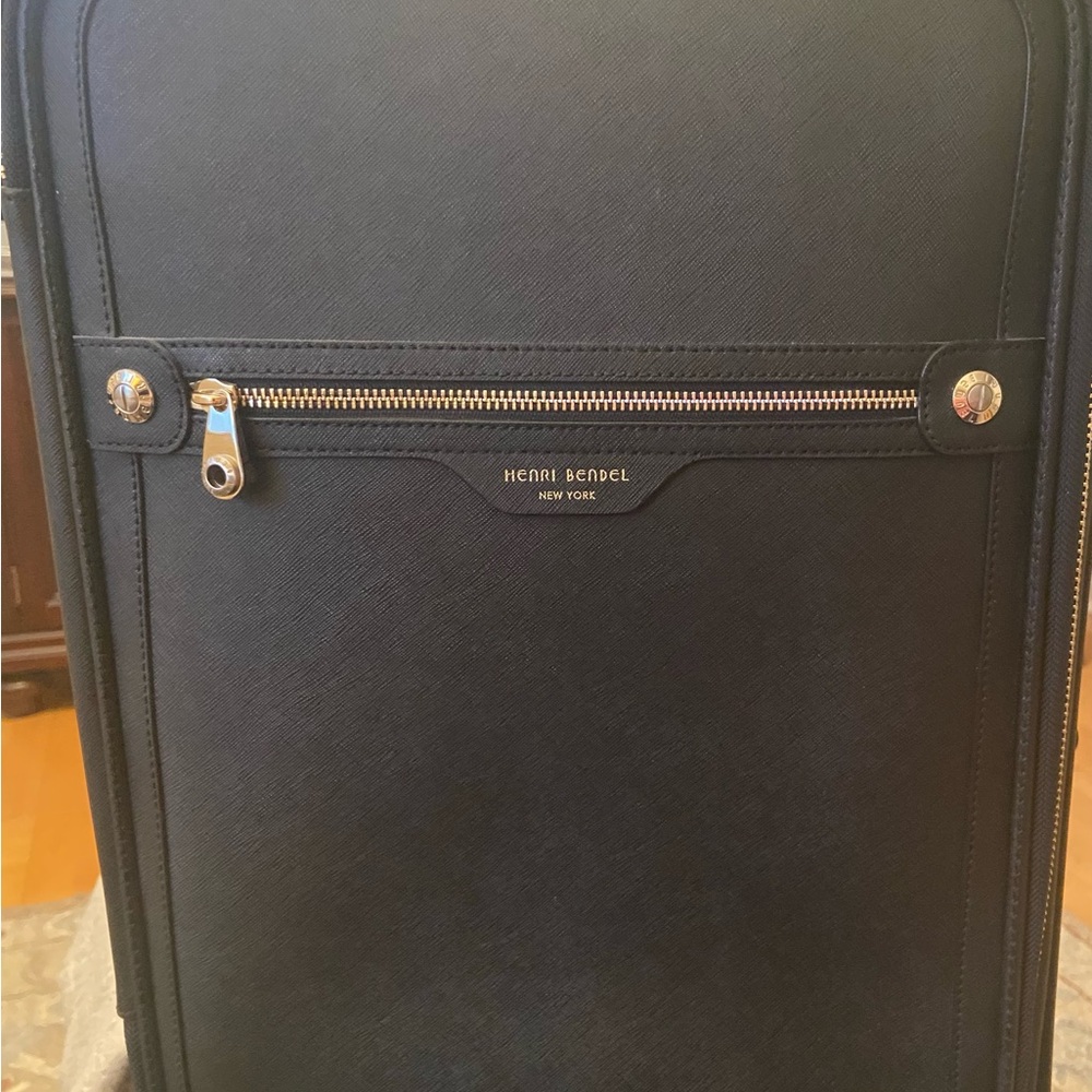 henri bendel Black Carry-On with Gold Accents